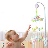 Maxbell 5PCS Baby White Crib Mobile Bed Bell Toy Holder Bracket 34" + Wind-up Music Box