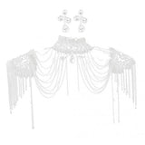 Wedding Bridal Crystal Rhinestone Silver Shoulder Chain Necklace Jewelry