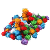 140Pieces 3.5cm Glitter Sprayed Pompoms Balls Crafts Making   Toys