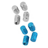 Maxbell 8pcs Silver/Blue Aluminum Tire Wheel Rims Stem Air Valve Caps Tyre Cover