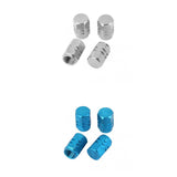 Maxbell 8pcs Silver/Blue Aluminum Tire Wheel Rims Stem Air Valve Caps Tyre Cover