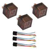 Maxbell Set of 3 Car Truck 12V 80A SPDT Relay Relays 5 Pin & Socket 5 Wire Harness