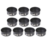 10 Pcs Cheesecake Baking Pan 7" Cake Mold Bakeware Nonstick Leak-Proof Black