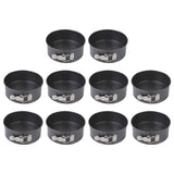 10 Pcs Cheesecake Baking Pan 7" Cake Mold Bakeware Nonstick Leak-Proof Black