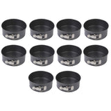 10 Pcs Cheesecake Baking Pan 7" Cake Mold Bakeware Nonstick Leak-Proof Black