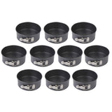 10 Pcs Cheesecake Baking Pan 7" Cake Mold Bakeware Nonstick Leak-Proof Black
