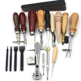 DIY Leather Craft Punch Tools Kit Stitching Carving Sewing Saddle Groover