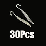 Maxbell 30pcs Tibetan Silver Beading Feather Bookmarks With Loop For DIY Making