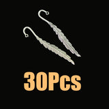 Maxbell 30pcs Tibetan Silver Beading Feather Bookmarks With Loop For DIY Making