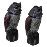 Maxbell 2 Pieces Realistic Owl Decoy With Rotating Head Bird Pigeon Crow Scarer Scarecrow - Aladdin Shoppers
