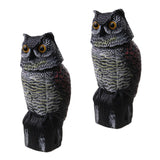 Maxbell 2 Pieces Realistic Owl Decoy With Rotating Head Bird Pigeon Crow Scarer Scarecrow - Aladdin Shoppers