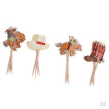 Maxbell 48pcs Set Cowboy Theme Cupcake Picks Cake Toppers Party Decoration