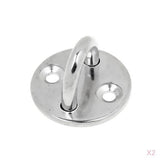 Maxbell 2Pcs Stainless Round Pad Eye Plate Sail Boat Kayak Sunshades Accessory M5