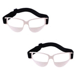 2 Pieces Anti Down Basketball Glasses Frame Dribble Dribbling Specs Sports Eyewear Training Supplies White