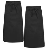 Maxbell 2 Piece Men Women Black Restaurant Chef Half Apron Waist Apron - Aladdin Shoppers