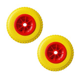 Maxbell 1 Pair 10" 0.88" 330lbs Load Replacement Puncture Proof Yellow Tire on Red Wheel for Kayak Canoe Cart - Aladdin Shoppers