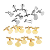 Maxbell 20 Pieces Mens Jewelry Brass DIY Cuff Links Wedding Party Shirt Cufflinks - Aladdin Shoppers