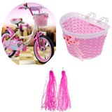 Maxbell Children Kids Girls Bicycle Front Basket Handlebar Grip Tassels Streamer Set