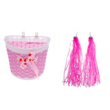 Maxbell Children Kids Girls Bicycle Front Basket Handlebar Grip Tassels Streamer Set
