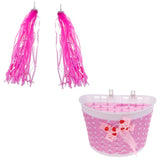 Maxbell Children Kids Girls Bicycle Front Basket Handlebar Grip Tassels Streamer Set