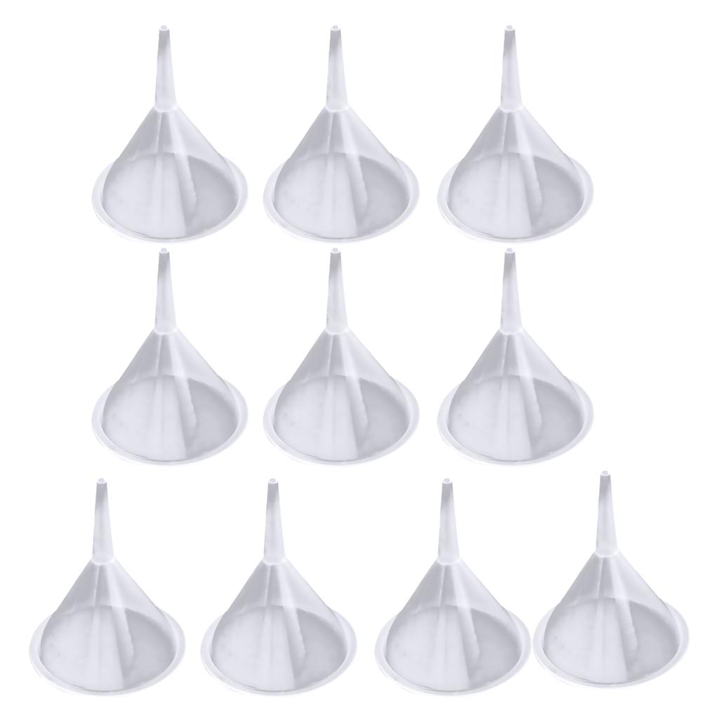 Maxbell Maxbell 10pcs Small Clear Plastic Mini Funnels for Bottle Filling, Perfumes, Essential Oils, Arts & Crafts Supplies