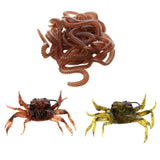 Maxbell 3D Soft Crab with Hook + Earthworm Lure Set Fishing Tackle Gear - Aladdin Shoppers