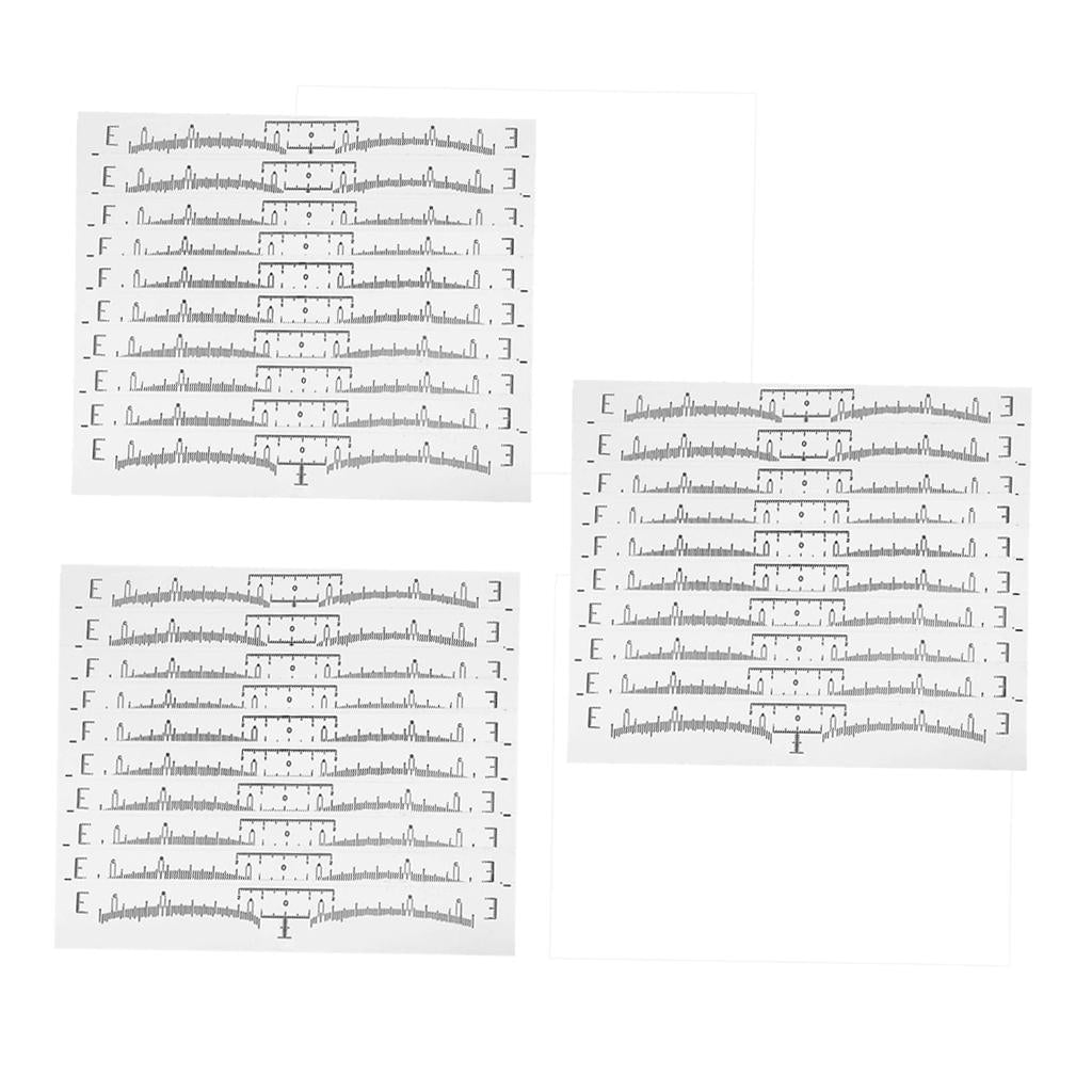 Maxbell 30pcs Disposable Microblading Eyebrow Measure Ruler Stickers Tattoo Makeup
