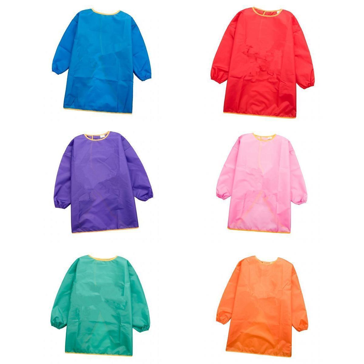 Maxbell 6 Color Polyester Fiber Waterproof Fabric Apron Children Long Sleeve Smock L
