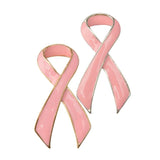 Maxbell 2 Pieces Pink Enamel Breast Cancer Awareness Charity Ribbon Brooch Pin - Aladdin Shoppers