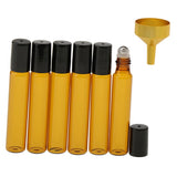 Maxbell Maxbell 10 ml (1/3 fl oz) Gold Glass Essential Oil Gel Roll On Bottles - Pack of 6+1