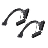 Maxbell Maxbell 2piece ATX 24 Pin Dual PSU Power Extension Cable Connector Cord Male to Female