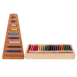 Montessori Math Colored Bead Stairs + Sensorial Color Box Materials Kids Toy