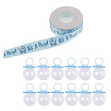 Maxbell Maxbell 12xBlue Fillable Pacifier Candy Box Bottle 10 Yards Satin Ribbon Baby Shower