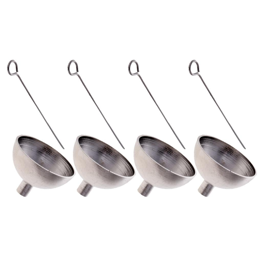 Maxbell Maxbell 4 Pieces Silver Stainless Steel Funnel Set for Mini  Bottles Jar Urn Funnel Tool