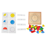 Maxbell Maxbell Kids Montessori Preschool Teaching Aid Toys - Circle Fraction Board w/ Cards