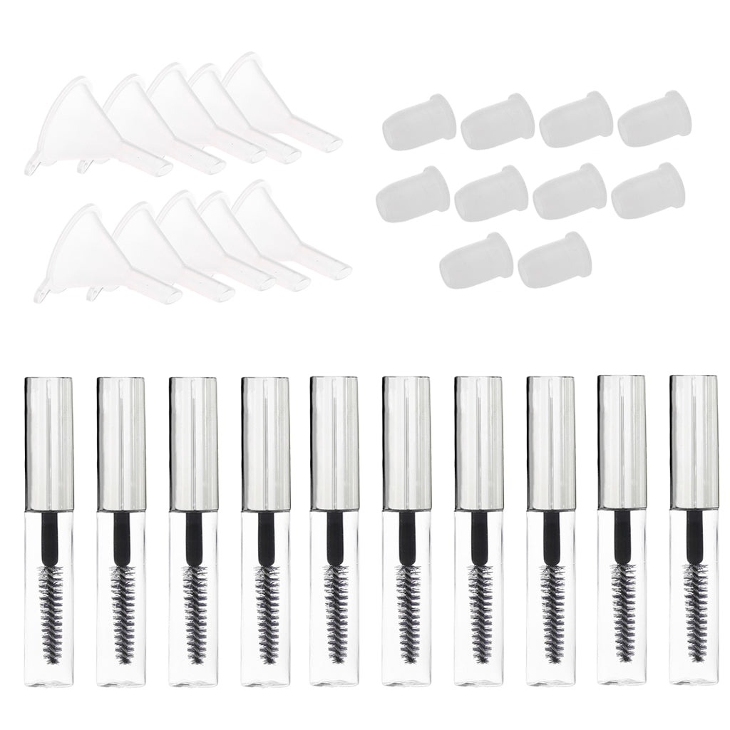 Maxbell 10PCS Refillable Mascara Liquid Cream Container Eyelash Wand Tubes Vials 4ml