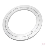 4 Pieces 16inch Aluminum Alloy Round Rotating Turntable Bearing Table Silver