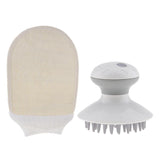 Maxbell Maxbell Loofah Bath Body Exfoliator Glove+Scalp Head Massage Vibrating Shampoo Brush