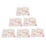 6Pieces Romantic Artificial Rose Flower Wall Panel For Wedding Pink & White