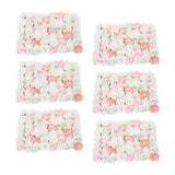 6Pieces Romantic Artificial Rose Flower Wall Panel For Wedding Pink & White