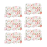 6Pieces Romantic Artificial Rose Flower Wall Panel For Wedding Pink & White