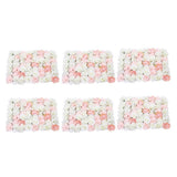 6Pieces Romantic Artificial Rose Flower Wall Panel For Wedding Pink & White