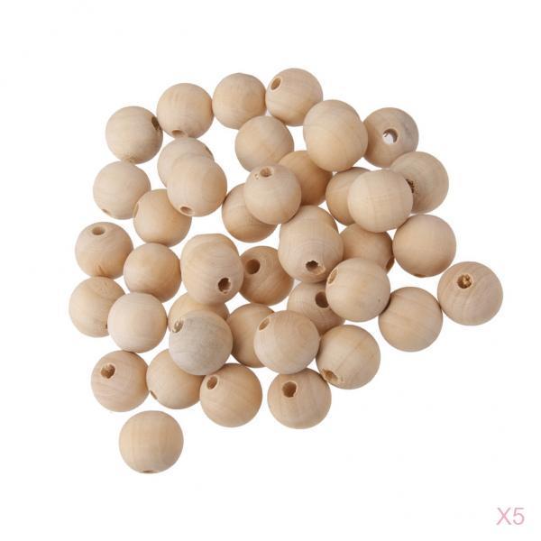 Maxbell Maxbell 250pcs Unpainted Wooden Beads 20mm Spacer DIY Jewelry Making Findings Crafts