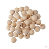 Maxbell 200pcs Unpainted Wooden Beads 20mm Spacer DIY Jewelry Making Findings Crafts