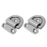 Maxbell 2pcs Heavy Duty 316 Stainless Steel Folding Pad Eye Deck Lashing D Ring Tie Down Anchor Point Plate 9mm - Aladdin Shoppers