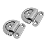 Maxbell 2pcs Heavy Duty 316 Stainless Steel Folding Pad Eye Deck Lashing D Ring Tie Down Anchor Point Plate 9mm - Aladdin Shoppers