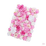 Maxbell 8 Pieces Artificial Flower Wall Panels Wedding Venue Decor Hot Pink