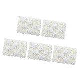 Maxbell 5 Pieces Artificial Rose Hydrangea Flower Wall Panels Wedding Decor Cream