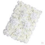 Maxbell 5 Pieces Artificial Rose Hydrangea Flower Wall Panels Wedding Decor Cream