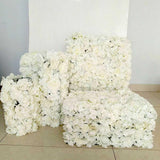Maxbell 5 Pieces Artificial Rose Hydrangea Flower Wall Panels Wedding Decor Cream